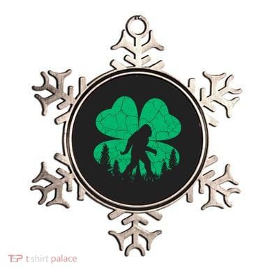 St Patricks Day Bigfoot Sasquatch Irish Clover Ornament