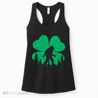 St Patricks Day Bigfoot Sasquatch Irish Clover Women's Tank Top thumb 0