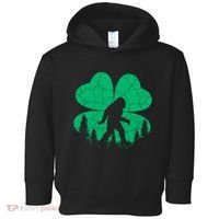 St Patricks Day Bigfoot Sasquatch Irish Clover Toddler Hoodie thumb 0