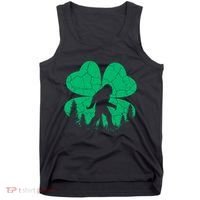 St Patricks Day Bigfoot Sasquatch Irish Clover Tank Top thumb 0