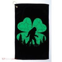 St Patricks Day Bigfoot Sasquatch Irish Clover Golf Towel thumb 0