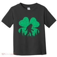 St Patricks Day Bigfoot Sasquatch Irish Clover Toddler T-Shirt thumb 0