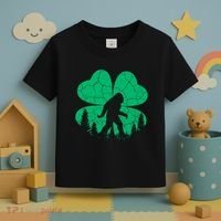 St Patricks Day Bigfoot Sasquatch Irish Clover Toddler T-Shirt thumb 3