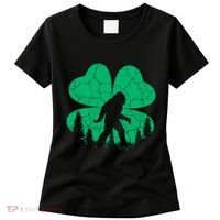 St Patricks Day Bigfoot Sasquatch Irish Clover Women's T-Shirt thumb 0