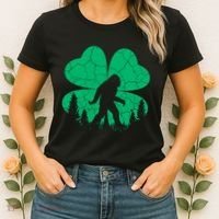 St Patricks Day Bigfoot Sasquatch Irish Clover Women's T-Shirt thumb 2