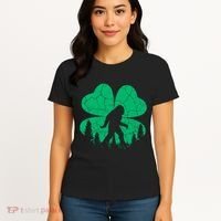St Patricks Day Bigfoot Sasquatch Irish Clover Women's T-Shirt thumb 4