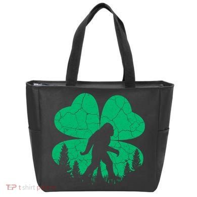 St Patricks Day Bigfoot Sasquatch Irish Clover Tote Bag