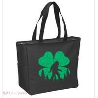 St Patricks Day Bigfoot Sasquatch Irish Clover Tote Bag thumb 2