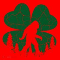 St Patricks Day Bigfoot Sasquatch Irish Clover Santa Hat thumb 1