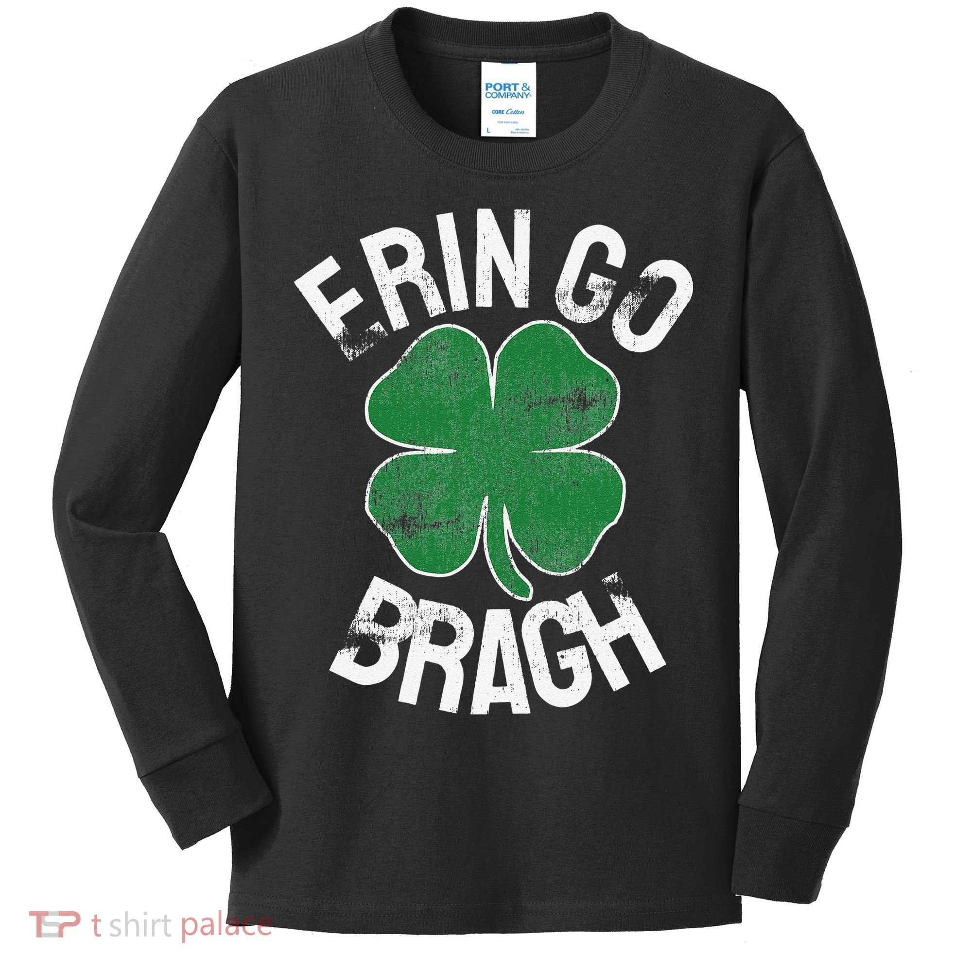 St. Patrick's Day Shamrock Erin Go Bragh Irish Saint Paddy's Kids Long Sleeve Shirt