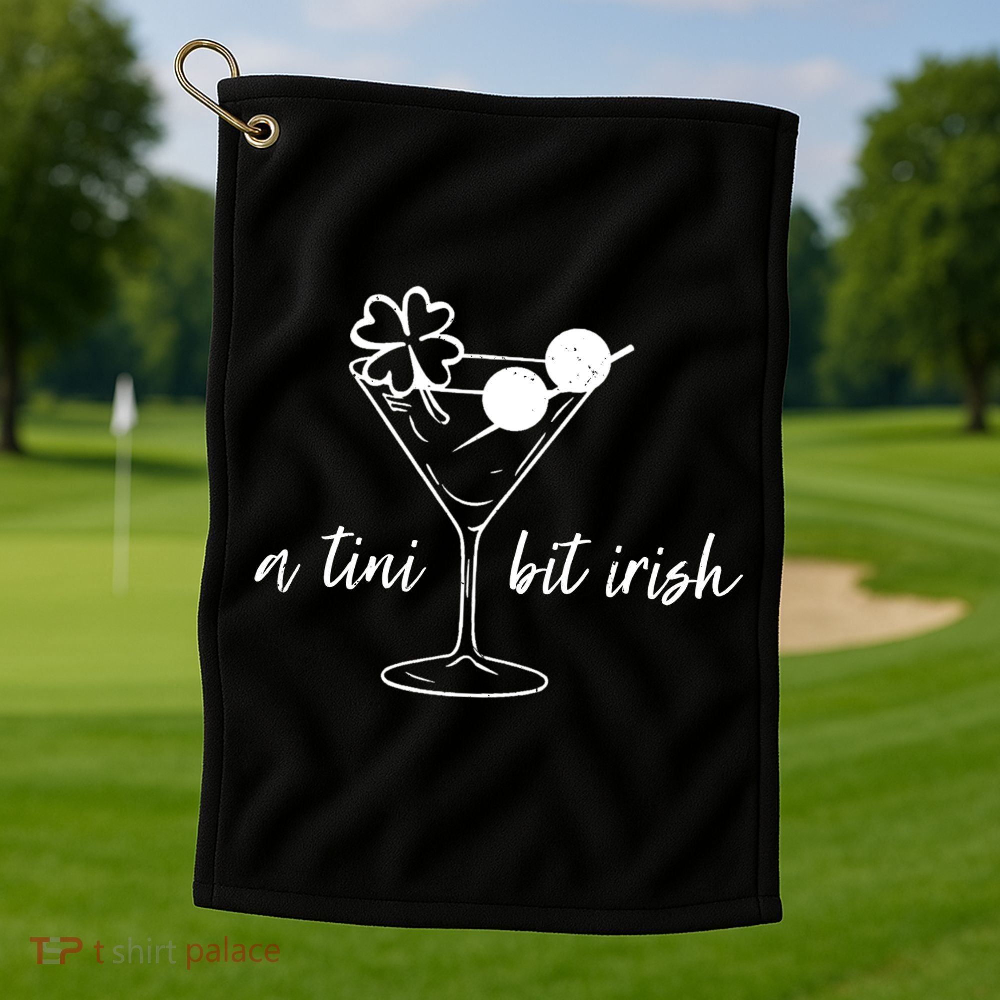 St Patricks Day A Tini Bit Irish Golf Towel