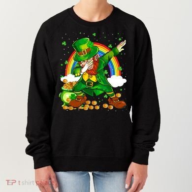 St Patricks Day Dabbing Leprechaun Boy Funny Dab Dance Women's Sweatshirt