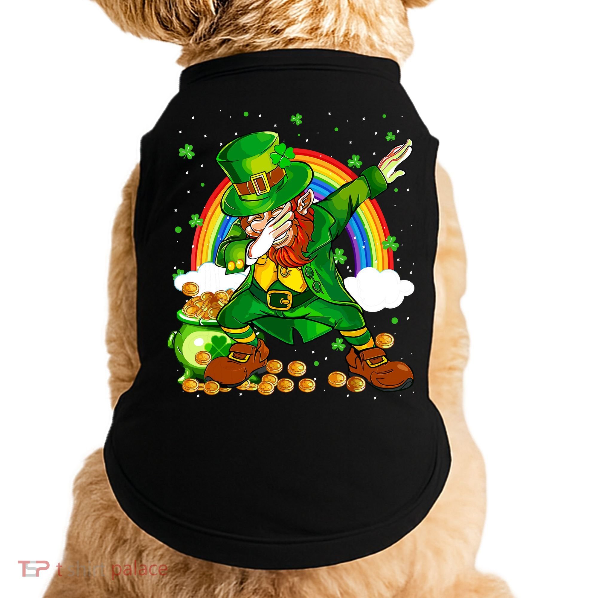 St Patricks Day Dabbing Leprechaun Boy Funny Dab Dance Doggie Tank