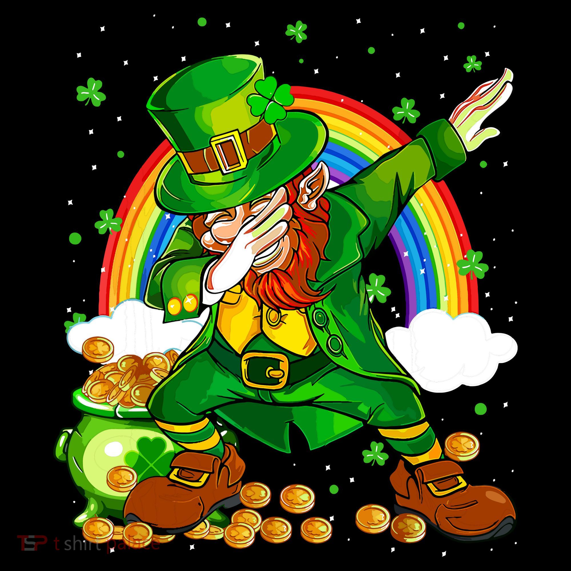St Patricks Day Dabbing Leprechaun Boy Funny Dab Dance Doggie Tank