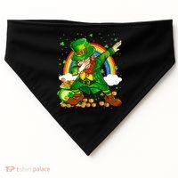 St Patricks Day Dabbing Leprechaun Boy Funny Dab Dance USA-Made Doggie Bandana thumb 0