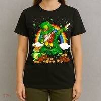 St Patricks Day Dabbing Leprechaun Boy Funny Dab Dance T-Shirt thumb 4