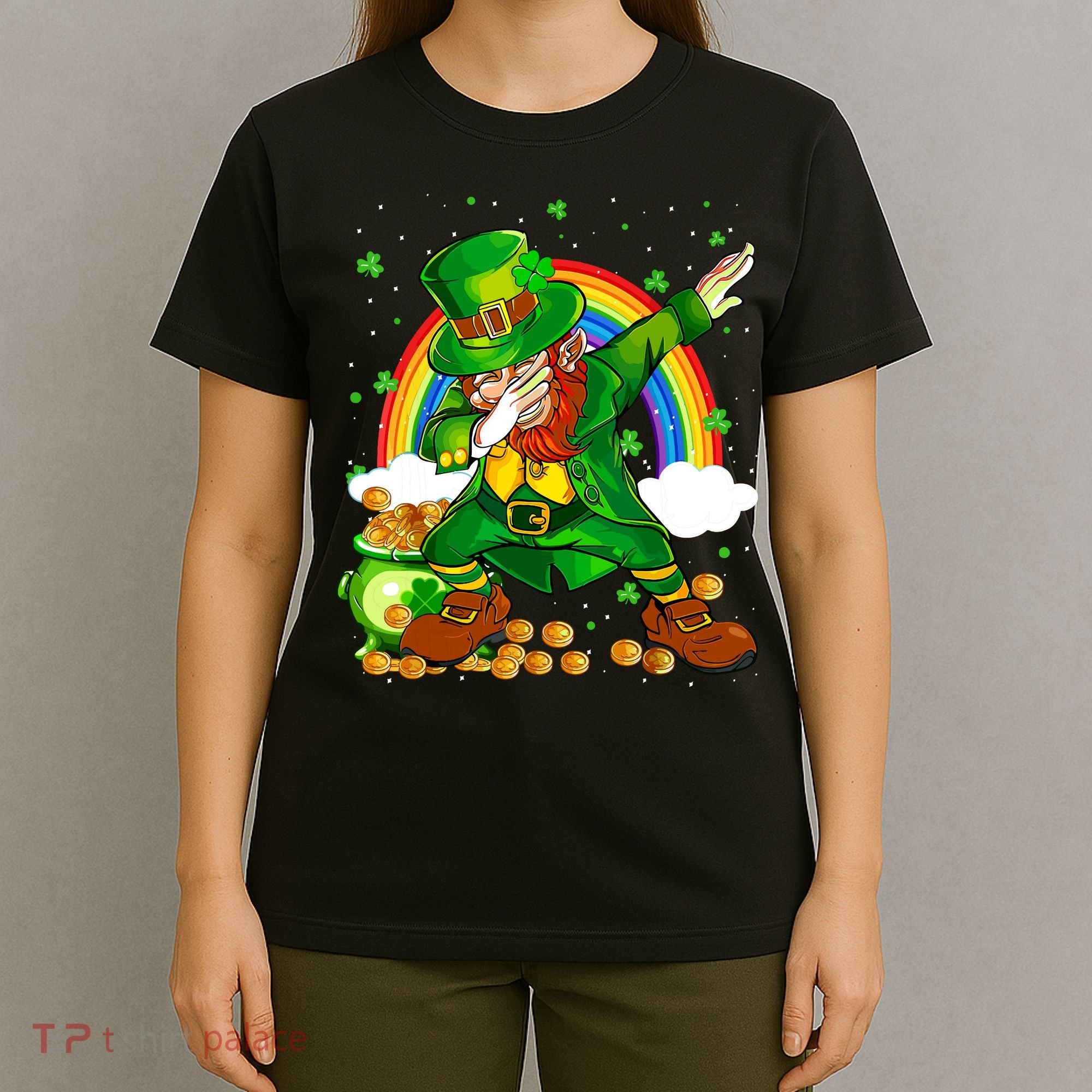 St Patricks Day Dabbing Leprechaun Boy Funny Dab Dance T-Shirt