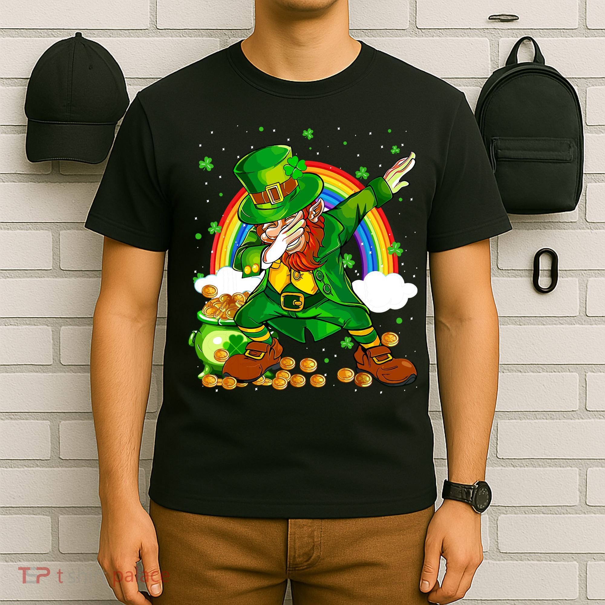 St Patricks Day Dabbing Leprechaun Boy Funny Dab Dance T-Shirt