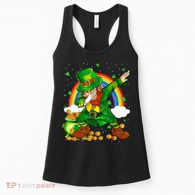 St Patricks Day Dabbing Leprechaun Boy Funny Dab Dance Women's Tank Top