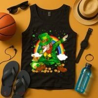 St Patricks Day Dabbing Leprechaun Boy Funny Dab Dance Tank Top thumb 4