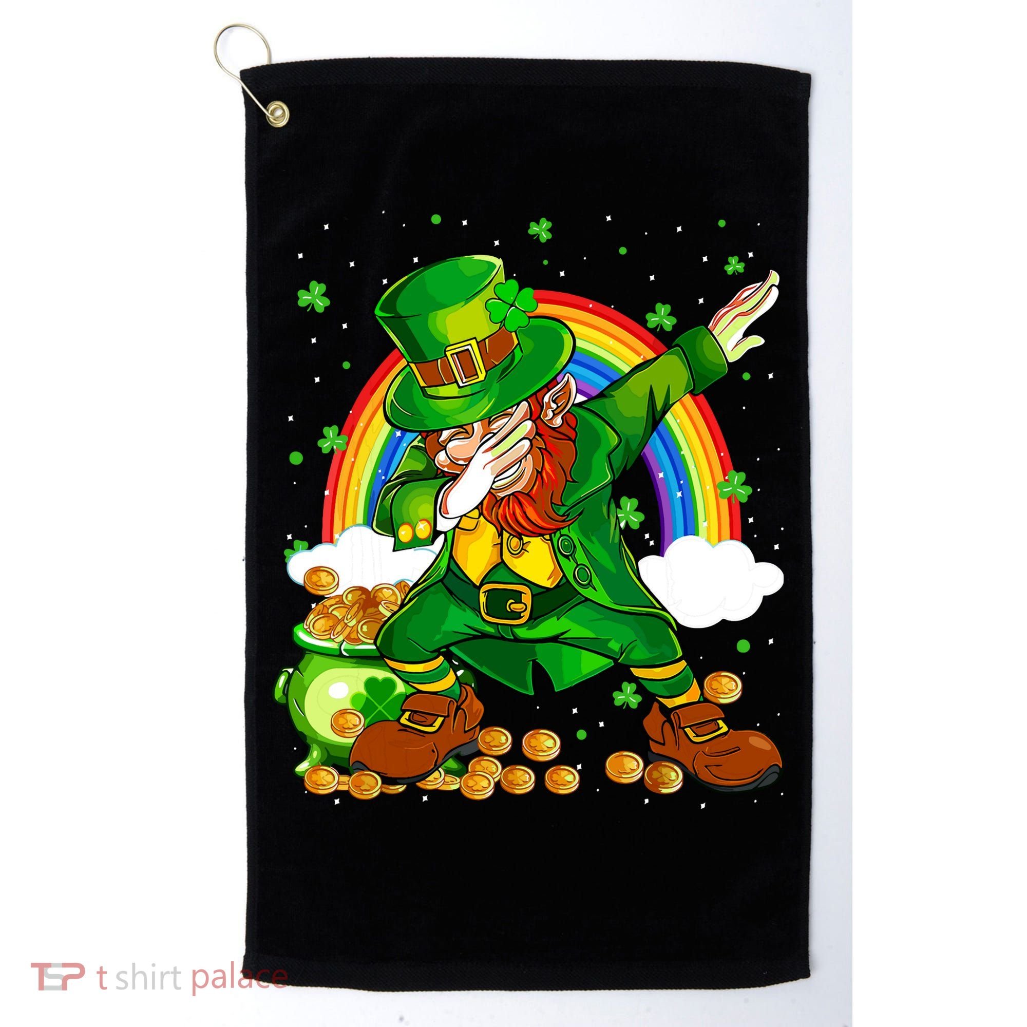 St Patricks Day Dabbing Leprechaun Boy Funny Dab Dance Golf Towel