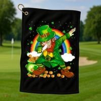 St Patricks Day Dabbing Leprechaun Boy Funny Dab Dance Golf Towel thumb 1