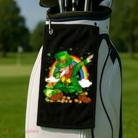 St Patricks Day Dabbing Leprechaun Boy Funny Dab Dance Golf Towel thumb 2