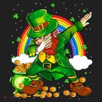 St Patricks Day Dabbing Leprechaun Boy Funny Dab Dance Golf Towel thumb 3