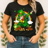 St Patricks Day Dabbing Leprechaun Boy Funny Dab Dance Women's T-Shirt thumb 2