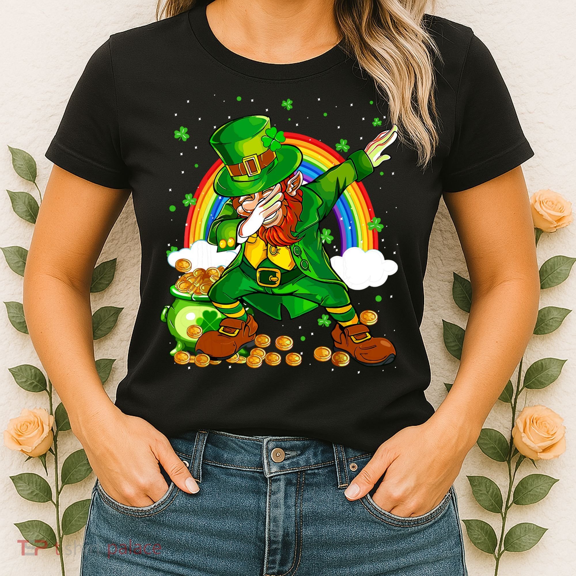 St Patricks Day Dabbing Leprechaun Boy Funny Dab Dance Women's T-Shirt