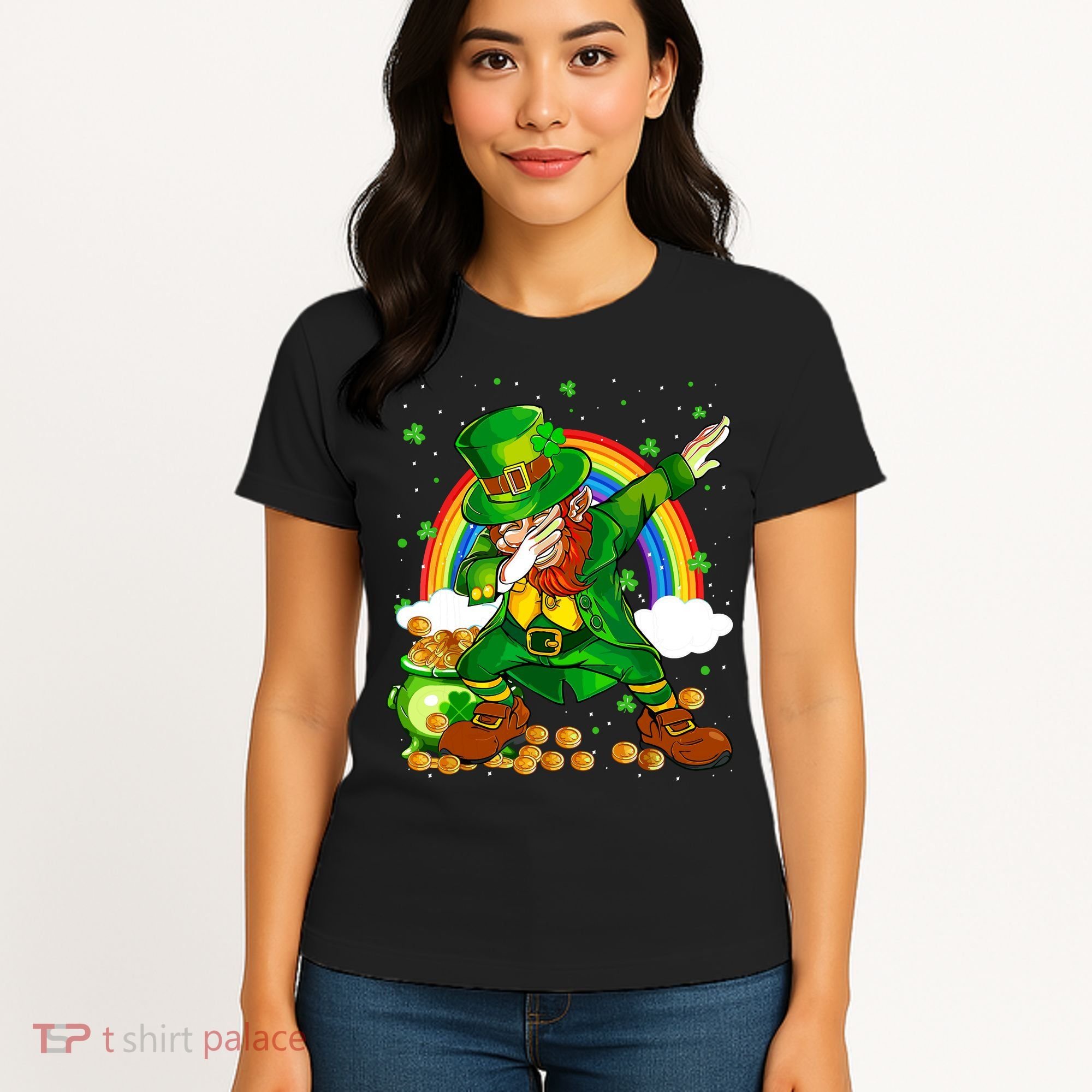 St Patricks Day Dabbing Leprechaun Boy Funny Dab Dance Women's T-Shirt