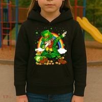 St Patricks Day Dabbing Leprechaun Boy Funny Dab Dance Kids Hoodie thumb 3