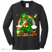 St Patricks Day Dabbing Leprechaun Boy Funny Dab Dance Kids Long Sleeve Shirt thumb 0