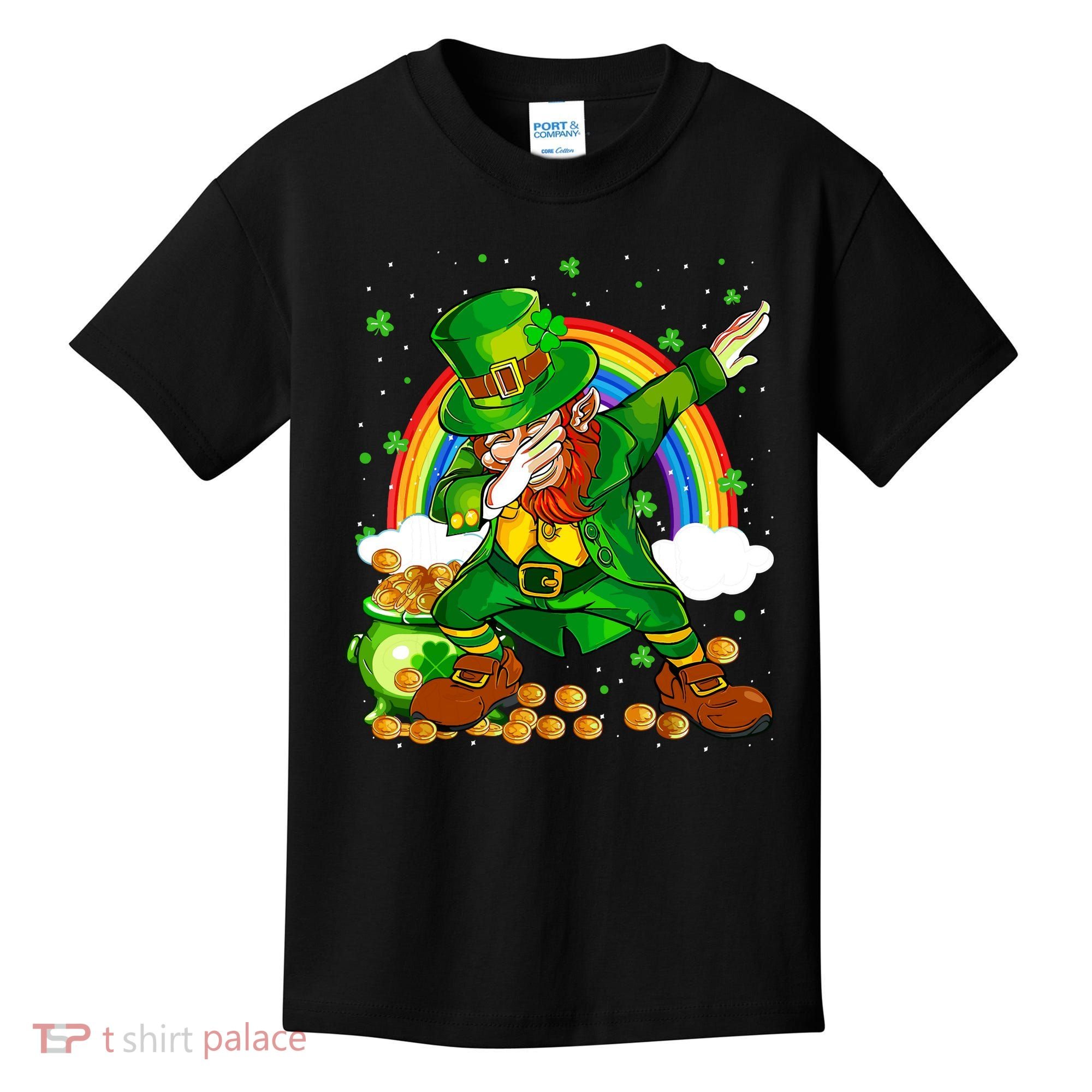 St Patricks Day Dabbing Leprechaun Boy Funny Dab Dance Kids T-Shirt