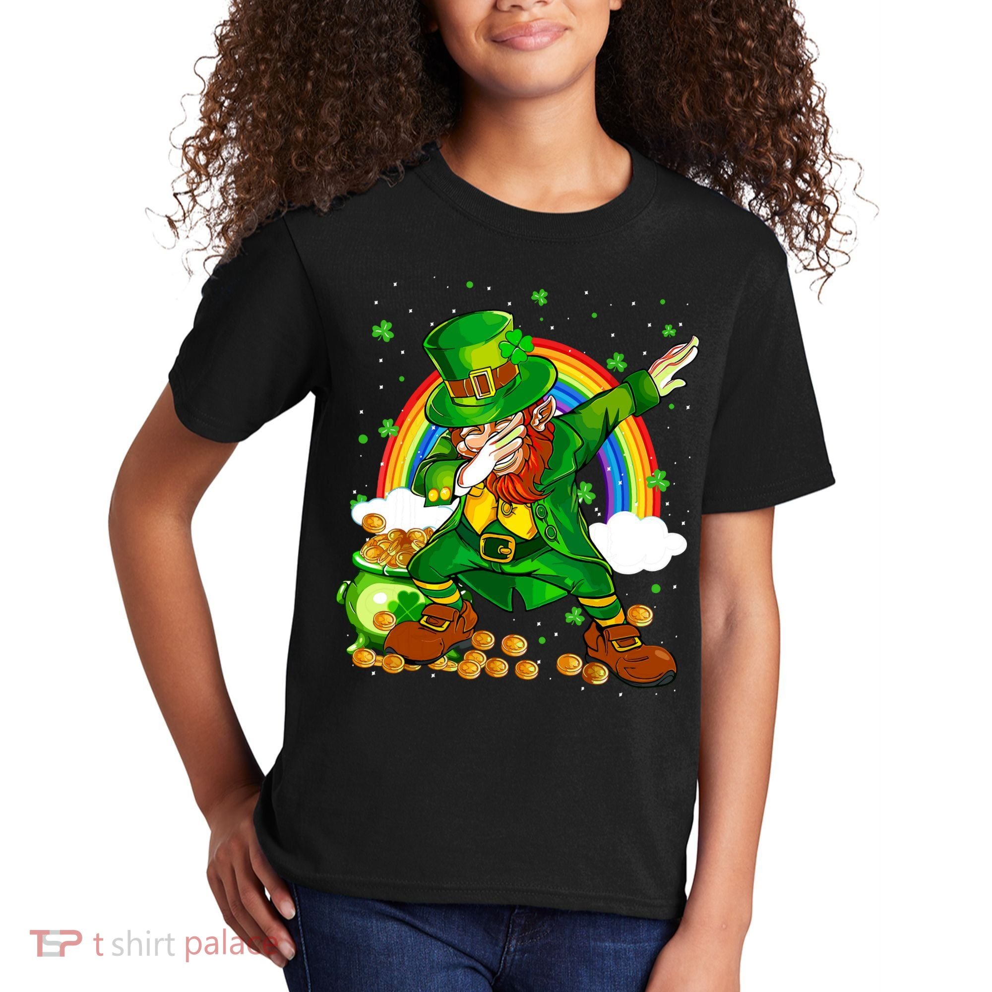 St Patricks Day Dabbing Leprechaun Boy Funny Dab Dance Kids T-Shirt