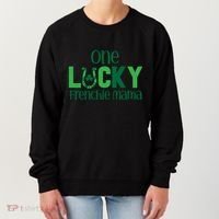 Saint Patricks Day Matching Costumes One Lucky Frenchie Mama Gift Women's Sweatshirt thumb 0