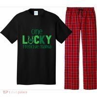 Saint Patricks Day Matching Costumes One Lucky Frenchie Mama Gift Pajama Set thumb 0