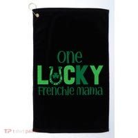 Saint Patricks Day Matching Costumes One Lucky Frenchie Mama Gift Golf Towel thumb 0