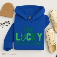 Saint Patricks Day Matching Costumes One Lucky Frenchie Mama Gift Hoodie thumb 4