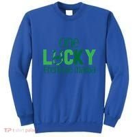 Saint Patricks Day Matching Costumes One Lucky Frenchie Mama Gift Sweatshirt thumb 0
