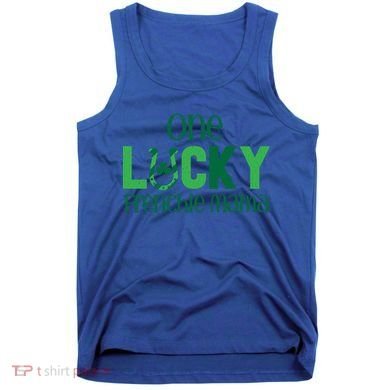 Saint Patricks Day Matching Costumes One Lucky Frenchie Mama Gift Tank Top