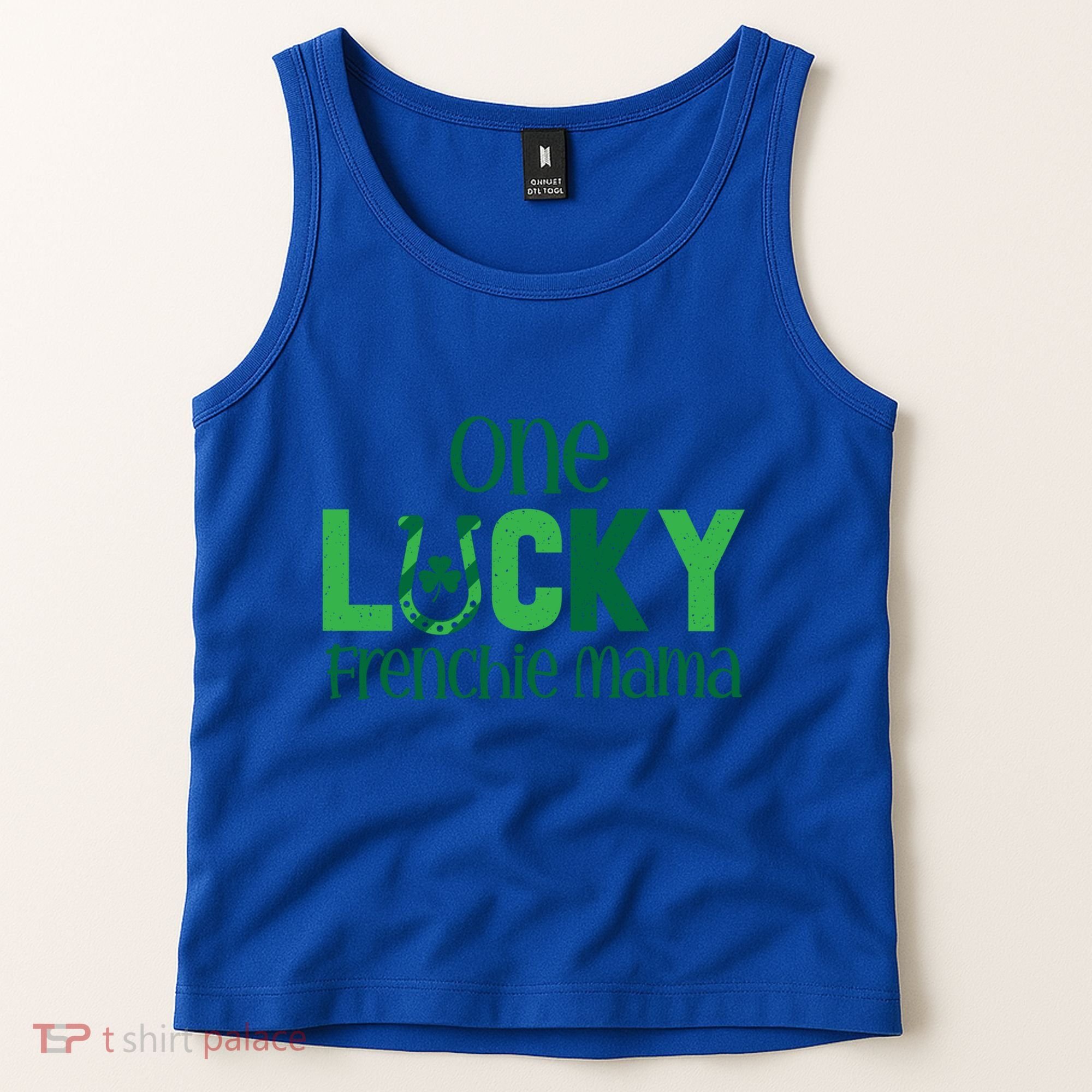 Saint Patricks Day Matching Costumes One Lucky Frenchie Mama Gift Tank Top