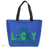 Saint Patricks Day Matching Costumes One Lucky Frenchie Mama Gift Tote Bag thumb 0
