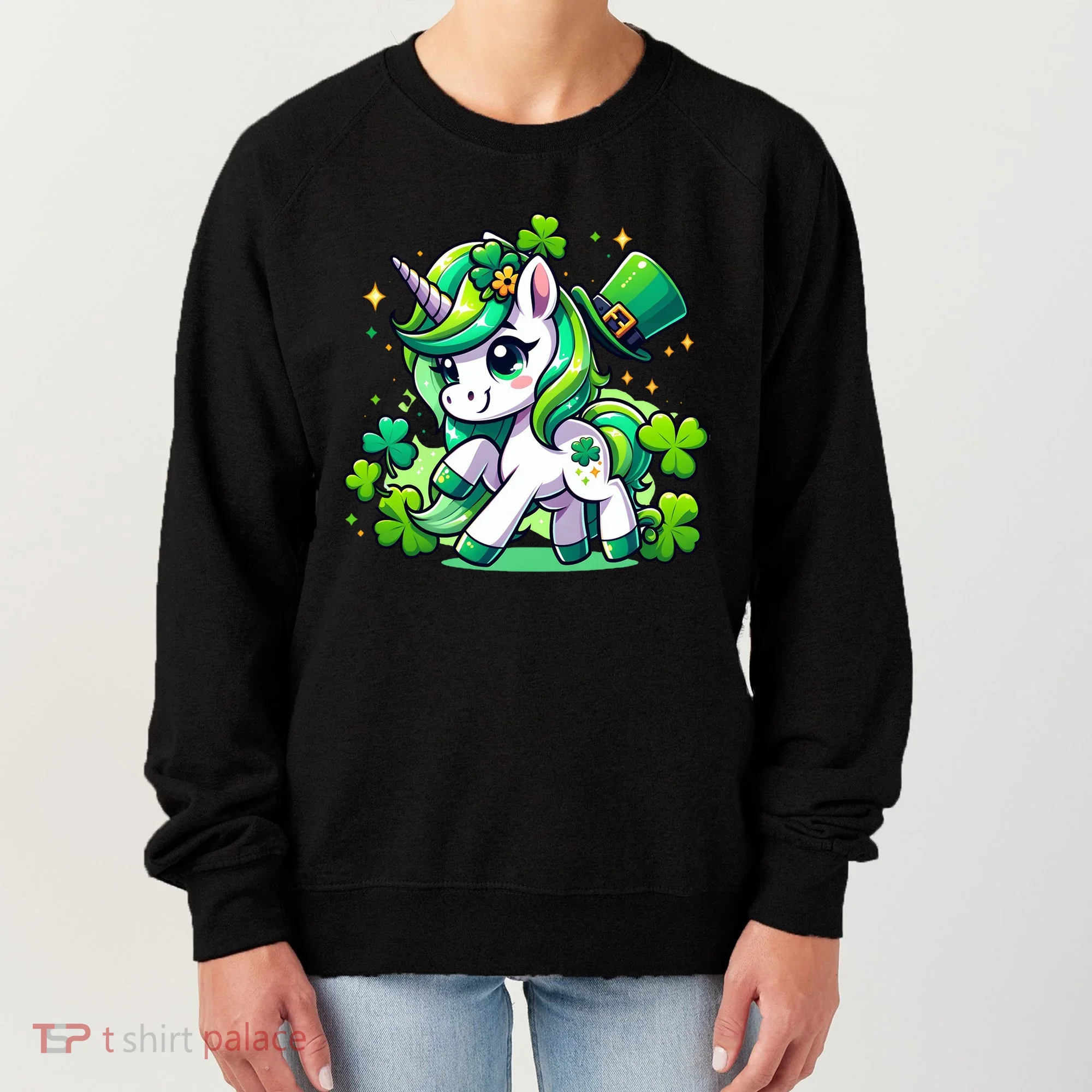 St Patrick Day Irish Unicorn Lepricorn Women's Sweatshirt