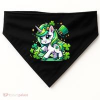 St Patrick Day Irish Unicorn Lepricorn USA-Made Doggie Bandana thumb 0