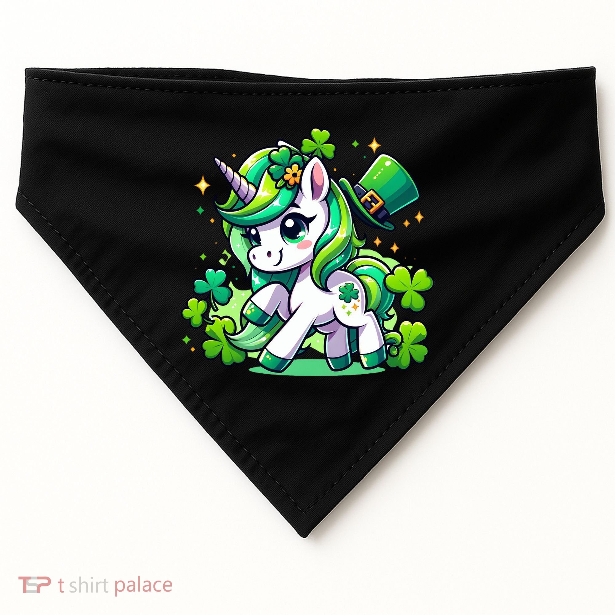 St Patrick Day Irish Unicorn Lepricorn USA-Made Doggie Bandana