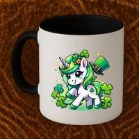 St Patrick Day Irish Unicorn Lepricorn Coffee Mug thumb 2