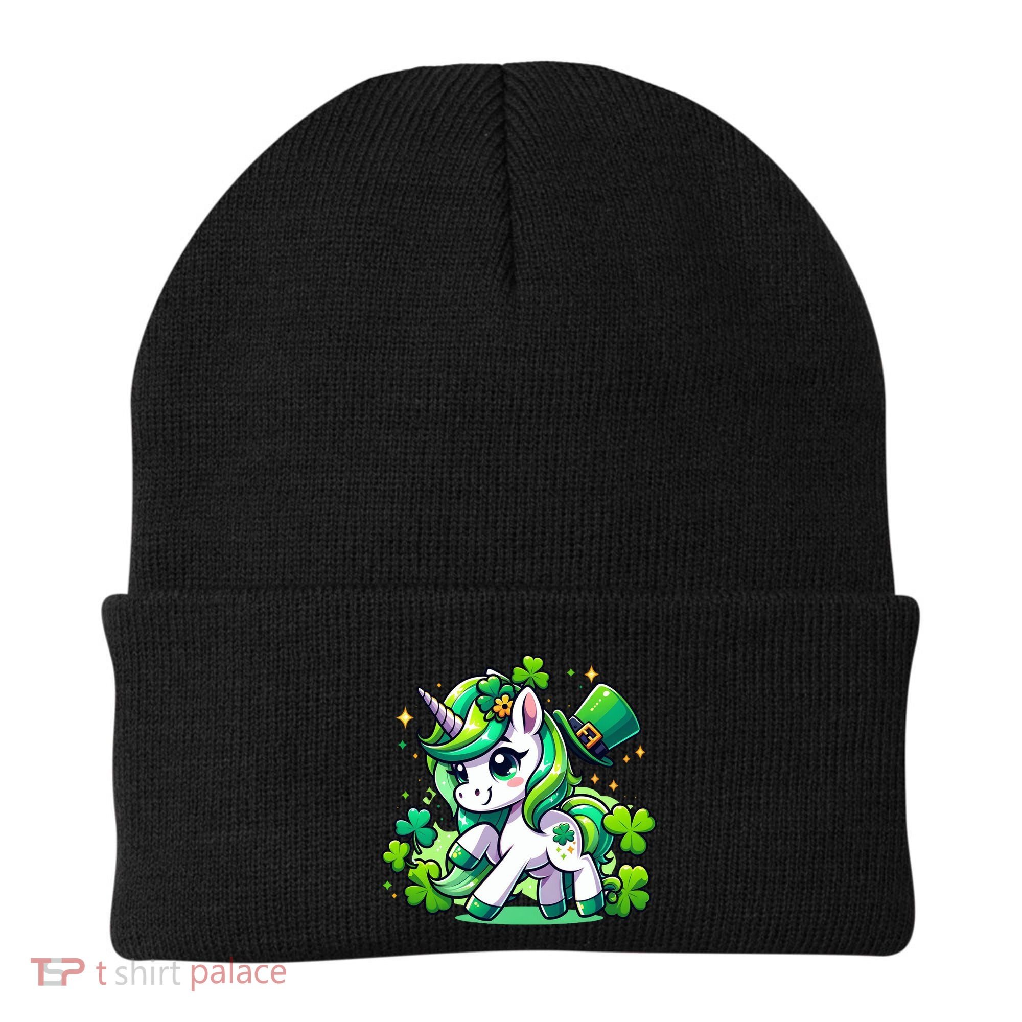 St Patrick Day Irish Unicorn Lepricorn Beanie