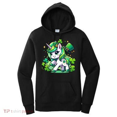 St Patrick Day Irish Unicorn Lepricorn Women's Hoodie