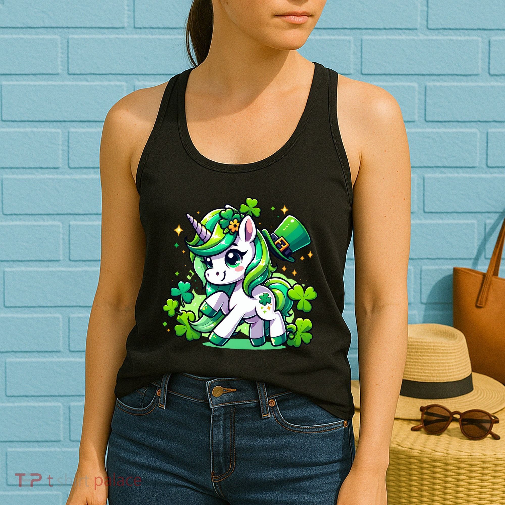 St Patrick Day Irish Unicorn Lepricorn Women's Tank Top
